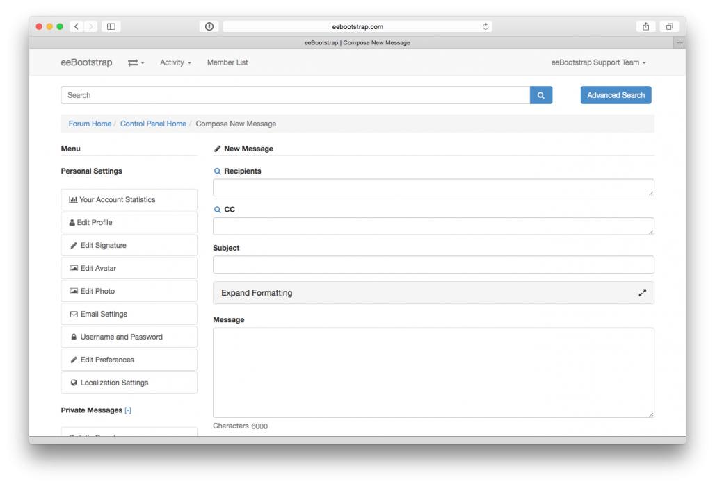 eeBootstrap Compose New Message