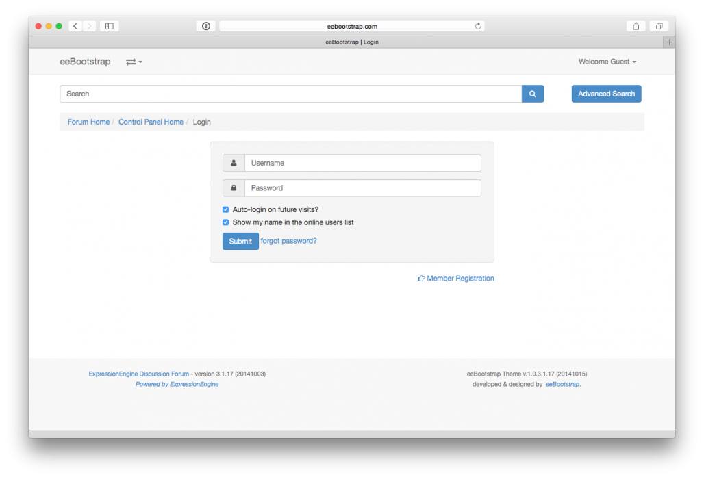 eeBootstrap Login