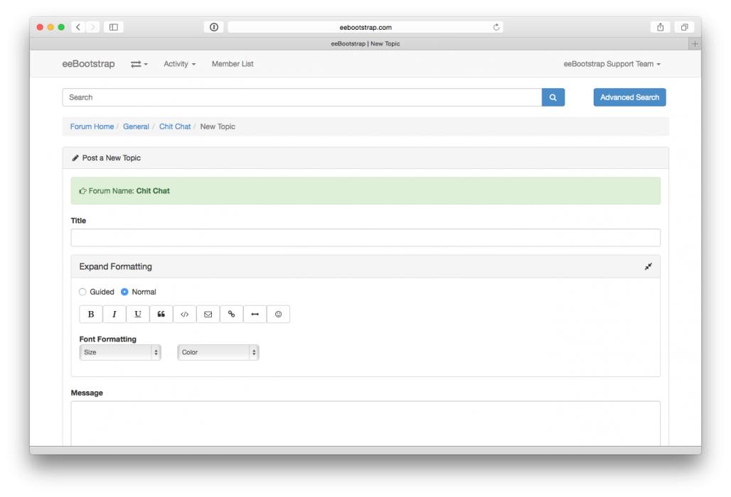 eeBootstrap New Topic