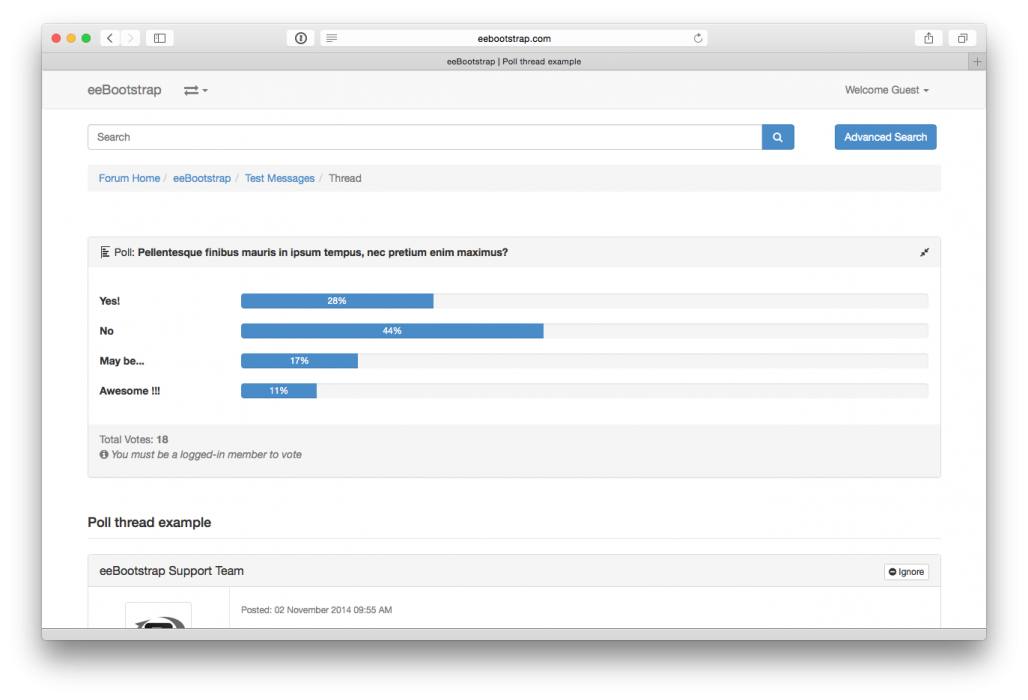 eeBootstrap Poll thread example