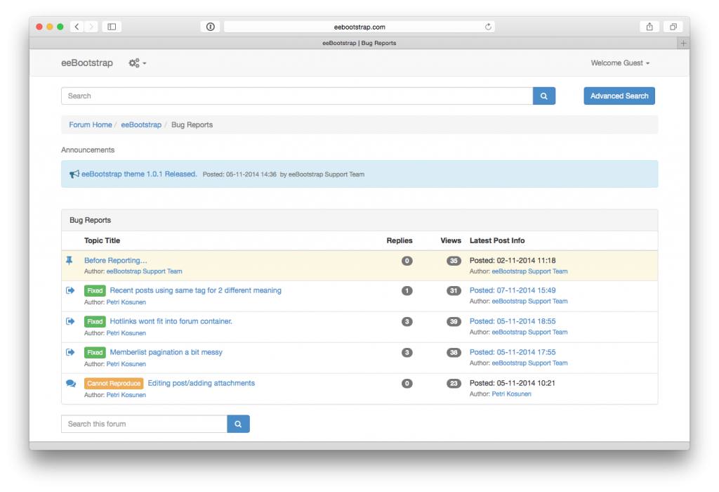 eeBootstrap Post Prefix