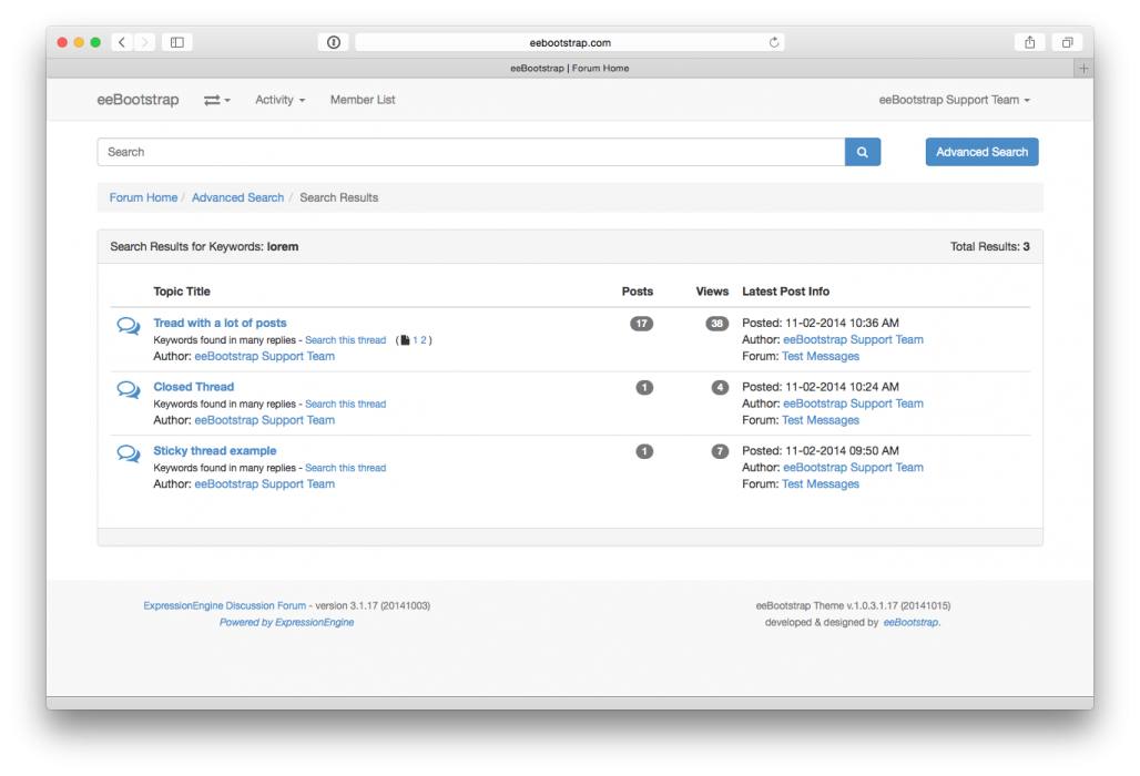 eeBootstrap Search Result
