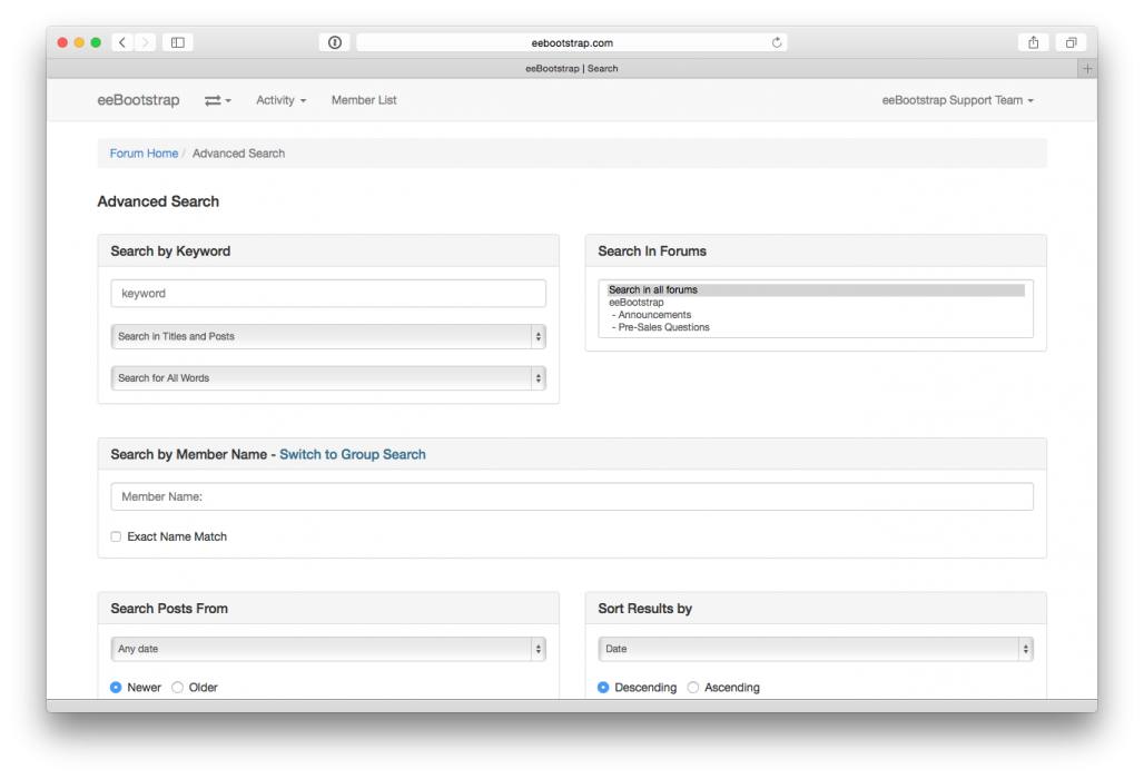 eeBootstrap Search