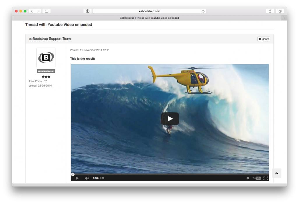 eeBootstrap Thread with Youtube Video embeded